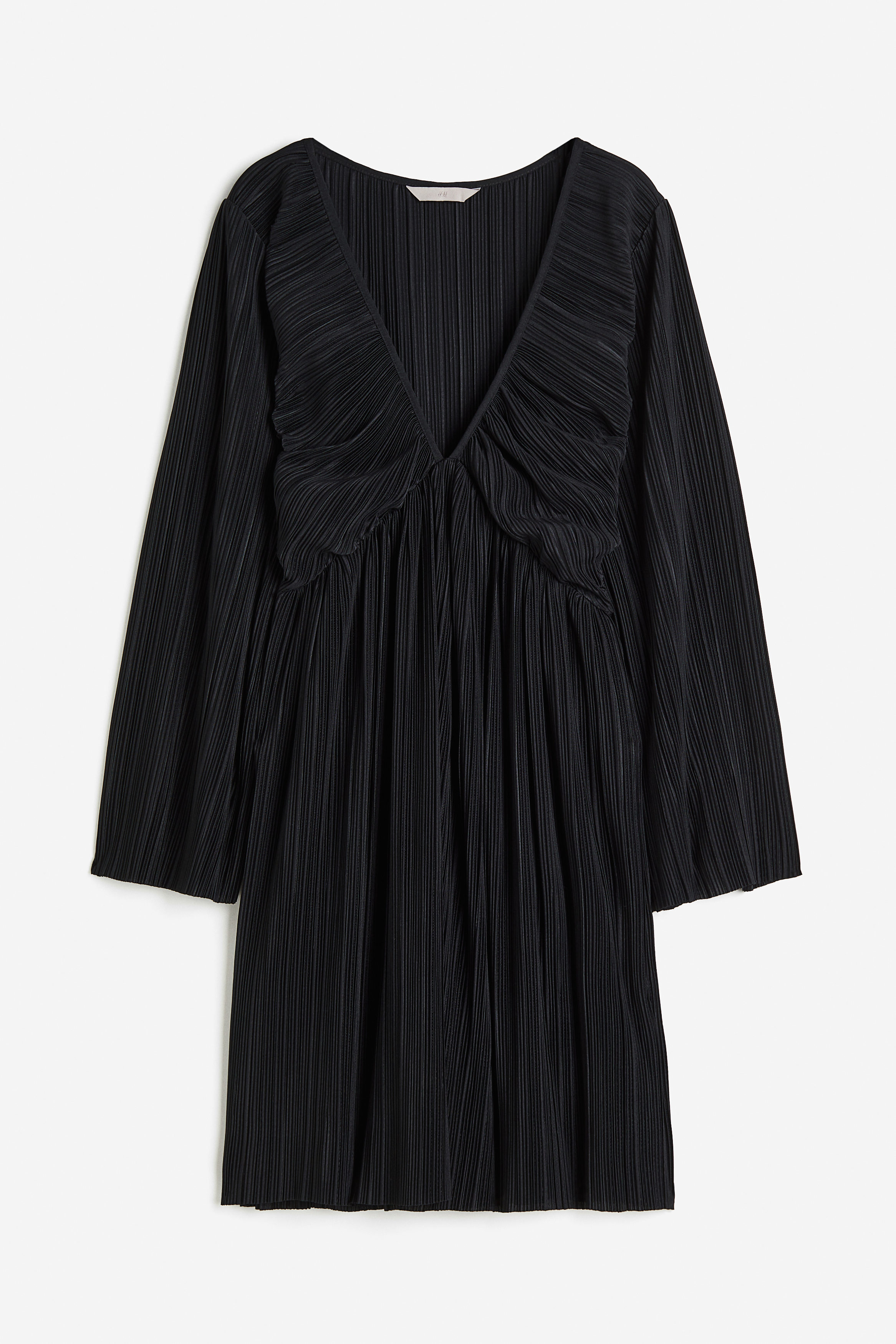 Billede af H&M Plisseret Kjole I Jersey Sort, Hverdagskjoler. Farve: Black størrelse S