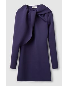 Asymmetric Mini Wrap Dress Purple