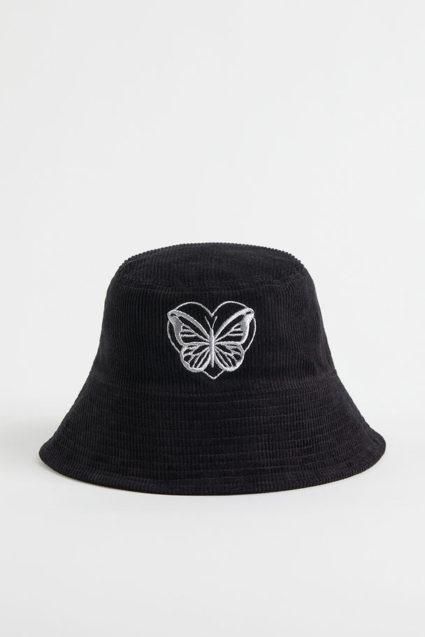 H&M Bucket Hat Black/butterfly
