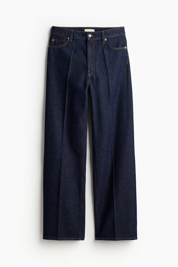 H&M Jeans mit Bügelfalten Dunkles Denimblau