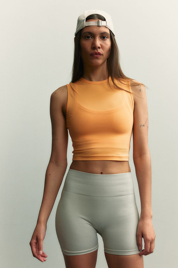 H&M DryMove™ Kurzes Sporttop Orange