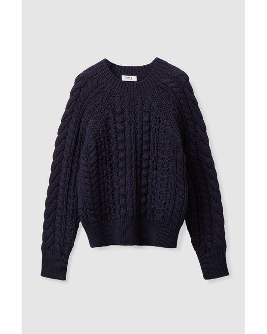 COS Cable-knit Jumper Navy
