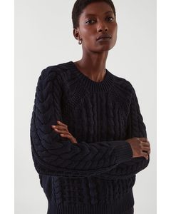 Cable-knit Jumper Navy