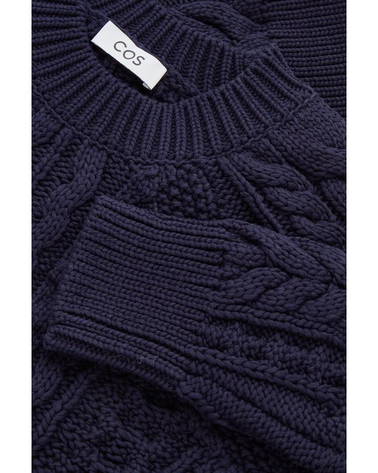 COS Cable-knit Jumper Navy