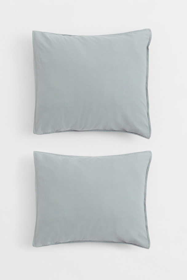 H&M HOME 2-pack Cotton Pillowcases Light Turquoise