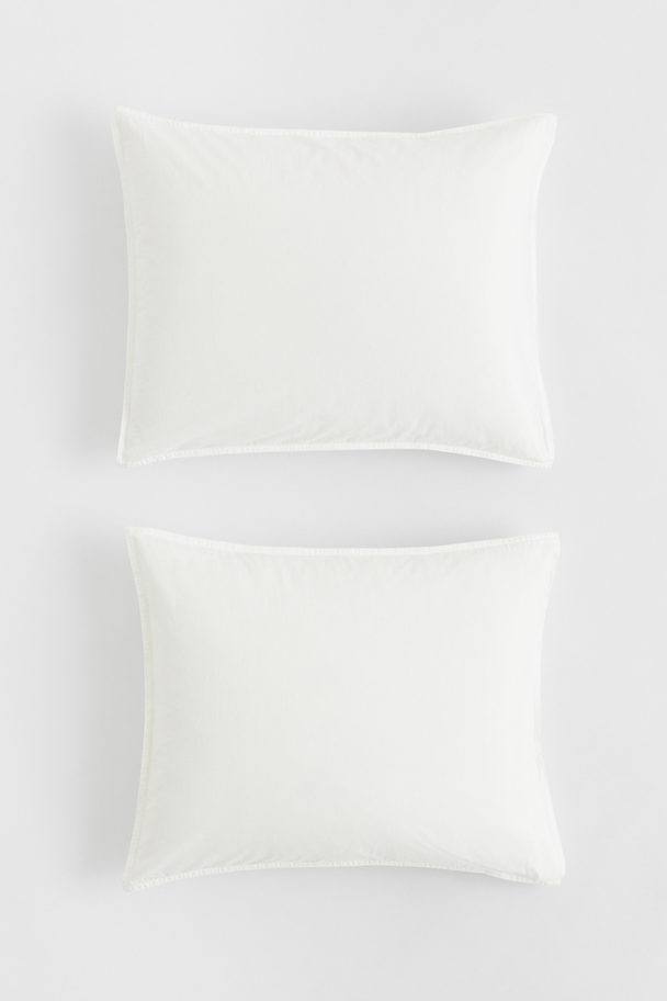 H&M HOME 2er-Pack Kopfkissenbezüge Weiß