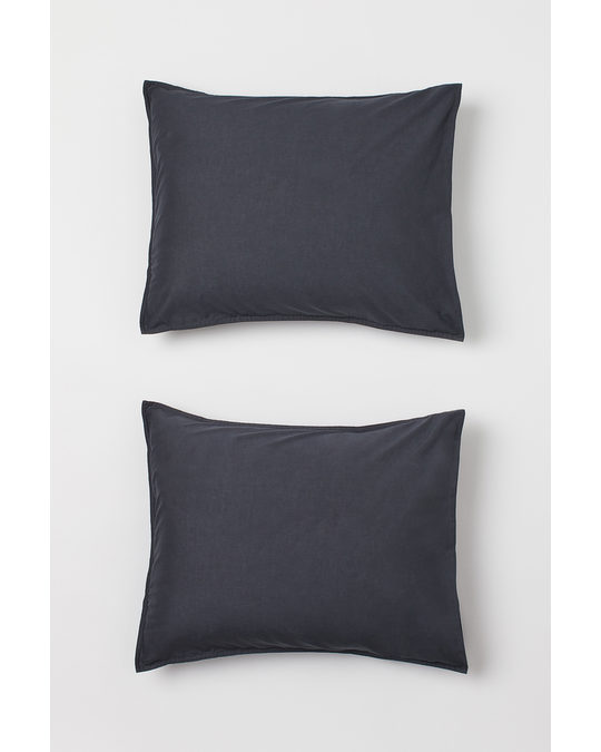 H&M HOME 2-pack Cotton Pillowcases Anthracite Grey