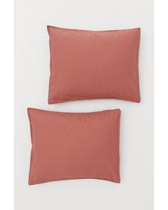 2-pack Cotton Pillowcases Rust Red