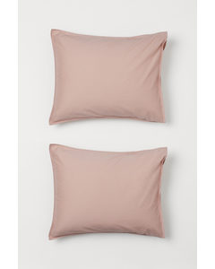 2-pack Cotton Pillowcases Old Rose