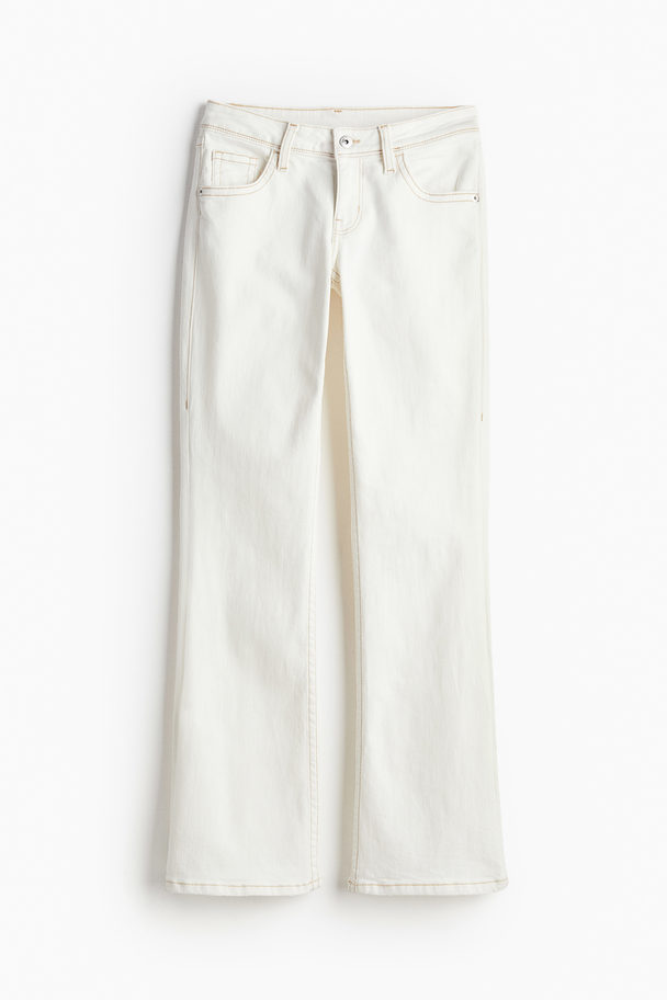 H&M Flared Low Jeans Cremefarben