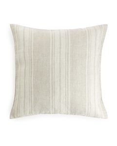 Linen Cushion Cover 50 X 50 Cm Beige/white