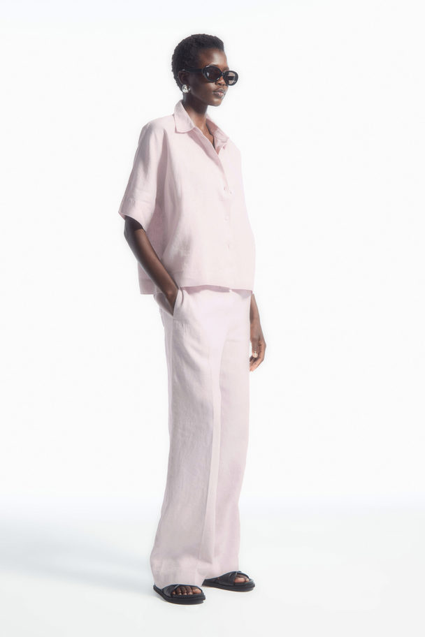 COS Short-sleeved Linen Shirt Lilac