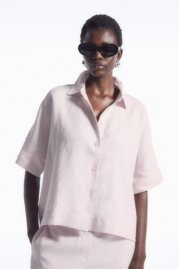 COS Short-sleeved Linen Shirt Lilac