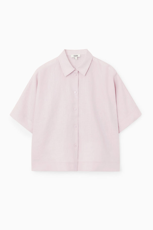 COS Short-sleeved Linen Shirt Lilac