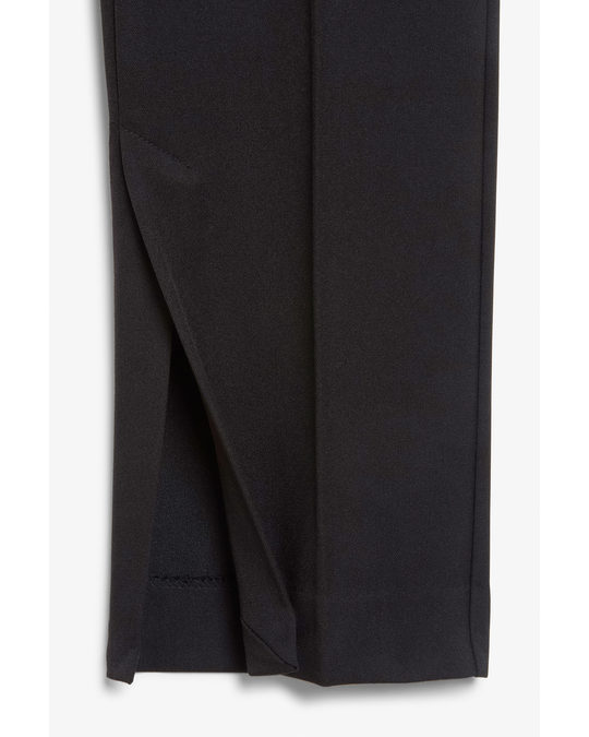 Monki Dressy Side Slit Trousers Black