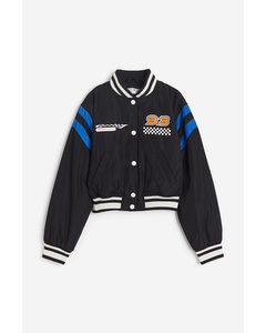 Pile-collared Bomber Jacket Black/motorsport