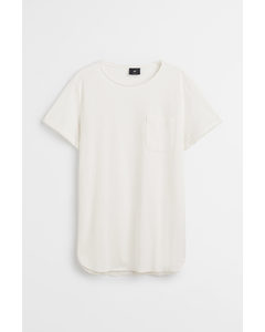 Langes T-Shirt Weiß