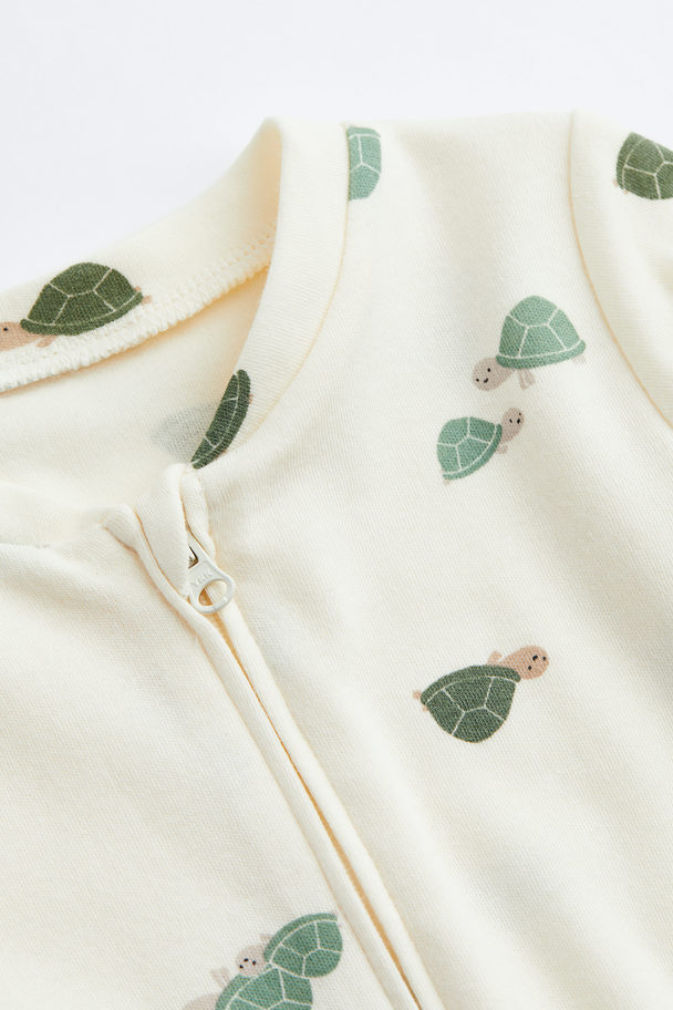 H&M Pyjamapakje Met Print Gebroken Wit/schildpadden