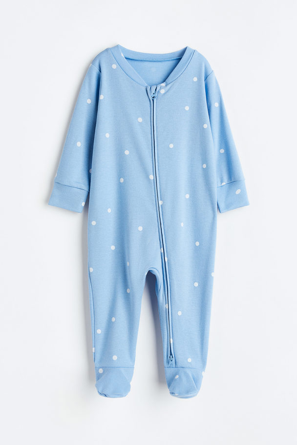 H&M Pyjamapakje Met Print Lichtblauw/stippen