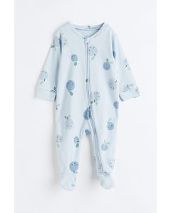Pyjamapakje Met Print Lichtblauw/bosbessen
