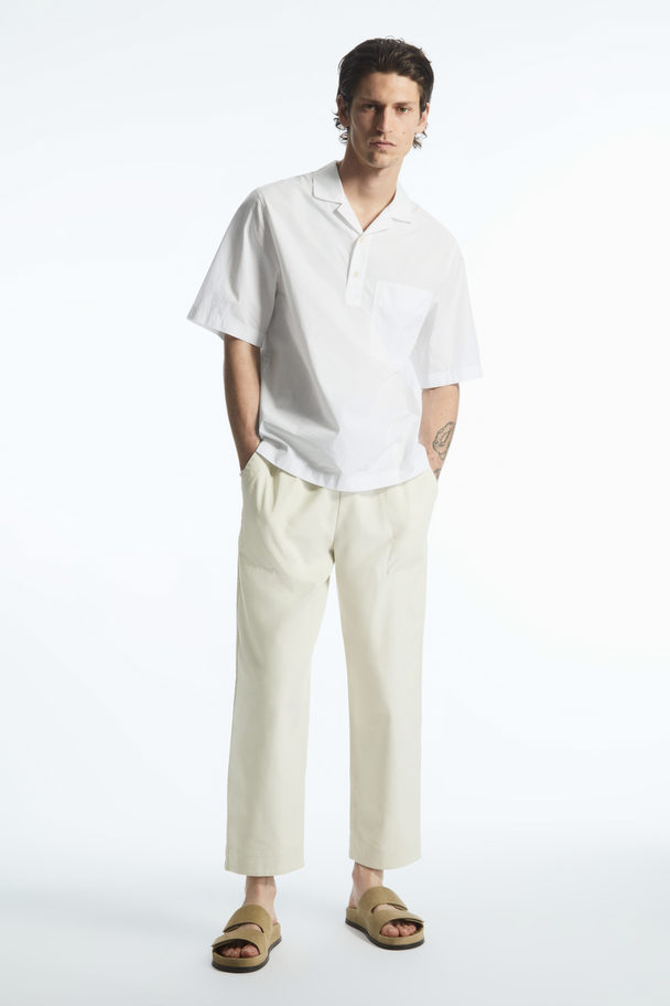 COS Half-placket Short-sleeved Shirt White