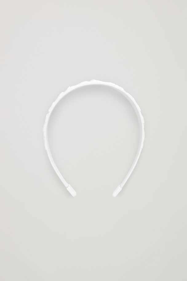 COS Cotton-covered Ruched Headband White