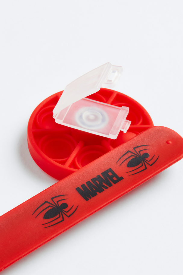 H&M Armband mit Silikonblasen Rot/Spiderman