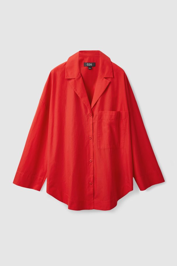 COS Relaxed Camp Collar Shirt Red