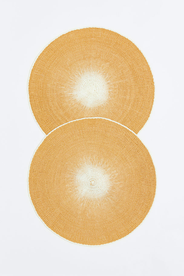 H&M HOME 2-pack Round Table Mats Yellow/ombre