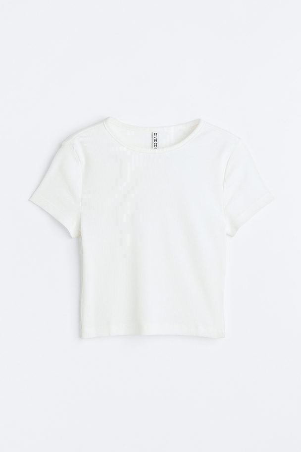H&M Ribbed Cropped Top White