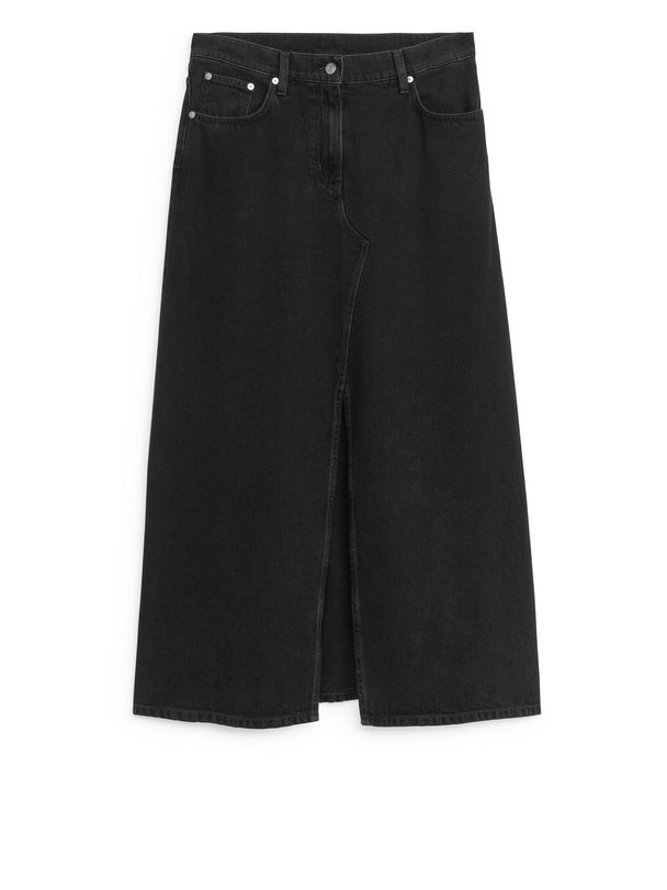 ARKET Maxi Denim Skirt Black