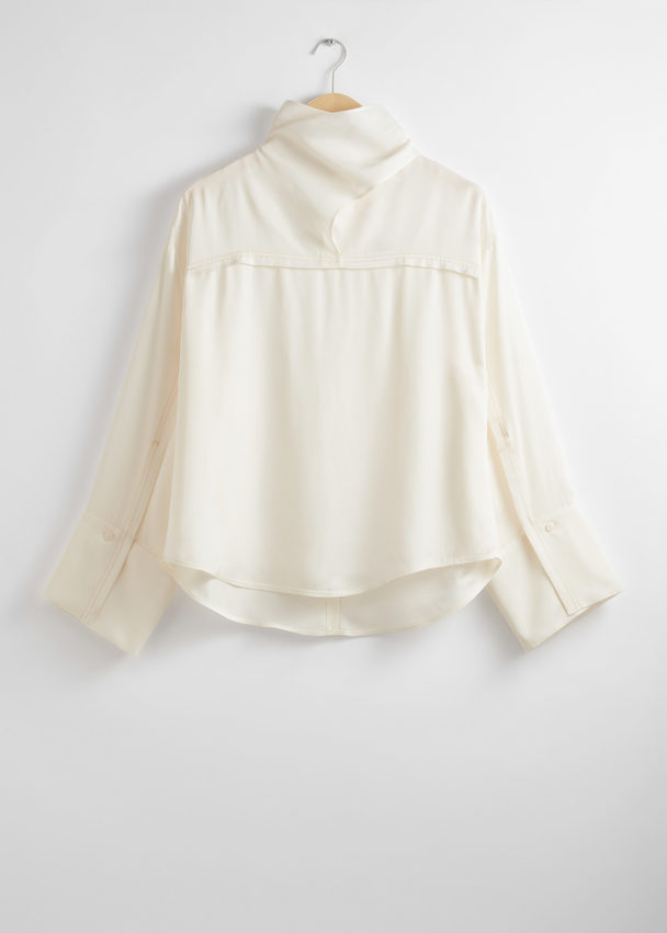 & Other Stories Cowl Neck Shirt Cream