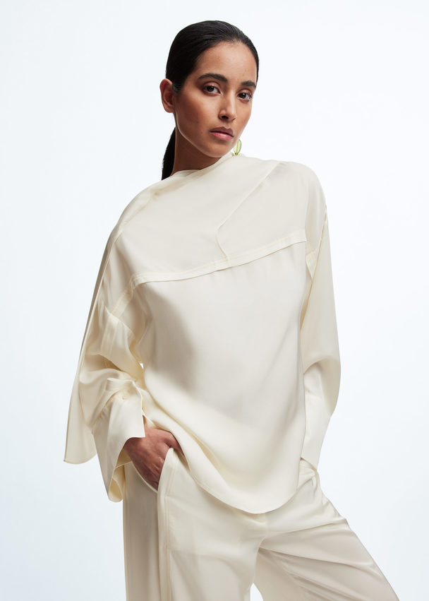 & Other Stories Cowl Neck Shirt Cream