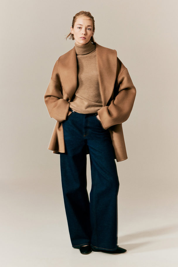 H&M Oversized Wool-blend Coat Camel