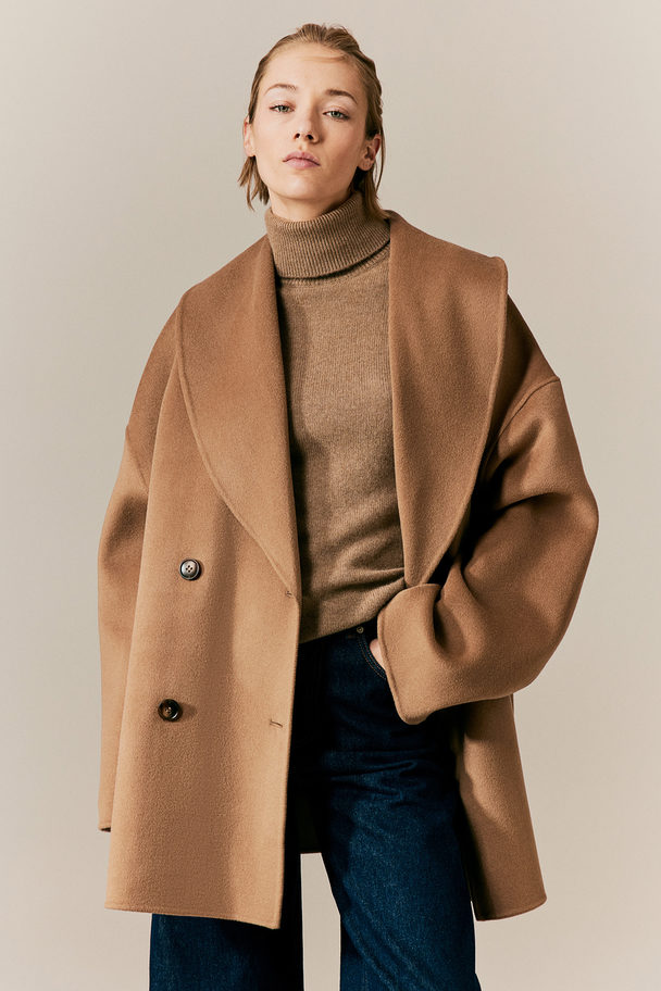 H&M Oversized Wool-blend Coat Camel