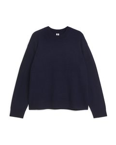 Rib-knit Cashmere Jumper Dark Blue