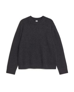 Rib-knit Cashmere Jumper Dark Grey