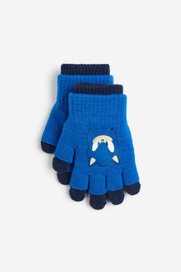 H&M Handschoenen/vingerloze Handschoenen Helderblauw/sonic The Hedgehog