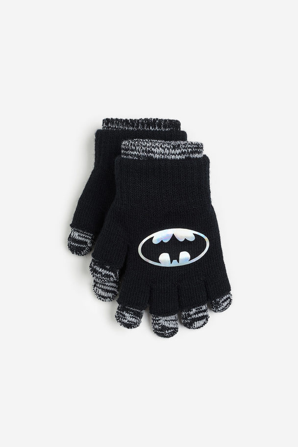 H&M Handschoenen/vingerloze Handschoenen Zwart/batman