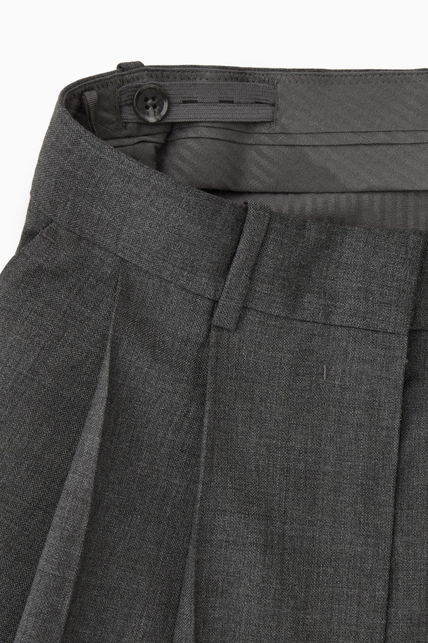 COS Deconstructed Wool Pencil Skirt Dark Grey