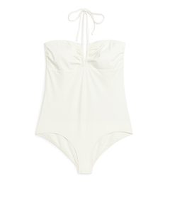 Halterneck Swimsuit White