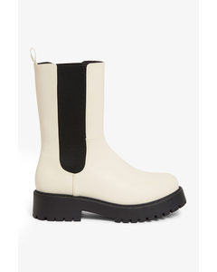 Chunky Chelsea Boots Dusty White