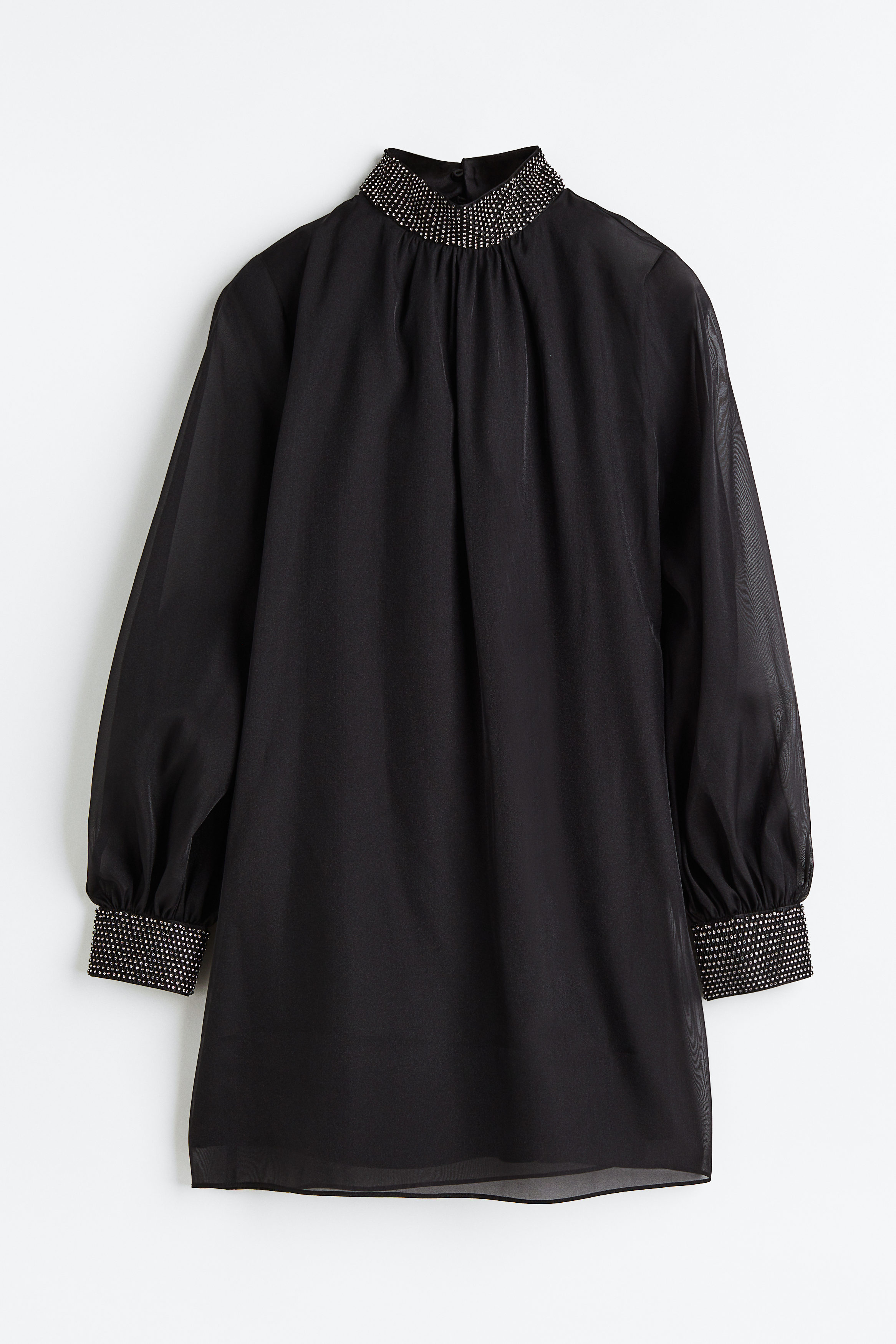 Billede af H&M Kjole Med Similisten Sort, Festkjoler. Farve: Black I størrelse 34