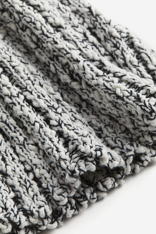 H&M Rib-knit Jumper White/black Marl