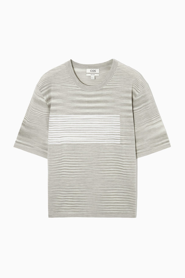 COS Space-dyed Knitted T-shirt Beige