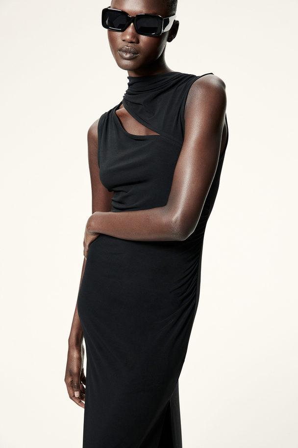 H&M Bodycon-Kleid mit Cut-out Schwarz