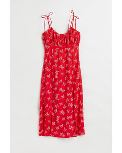 Patterned Slip Dress Red/butterflies