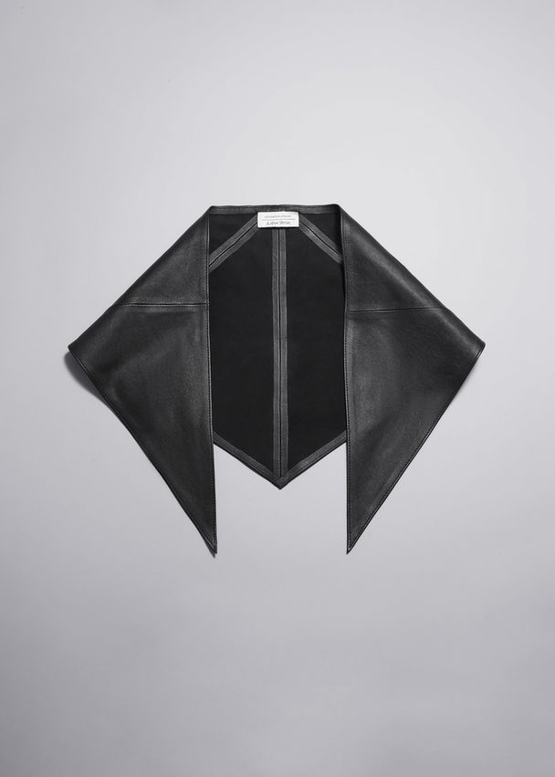 & Other Stories Leather Scarf Black