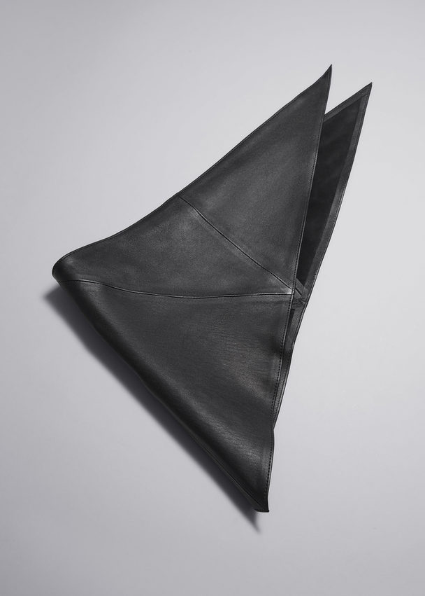 & Other Stories Leather Scarf Black