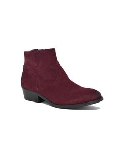 Laquita Cowboy Ankle Boot In Burgundy Leather
